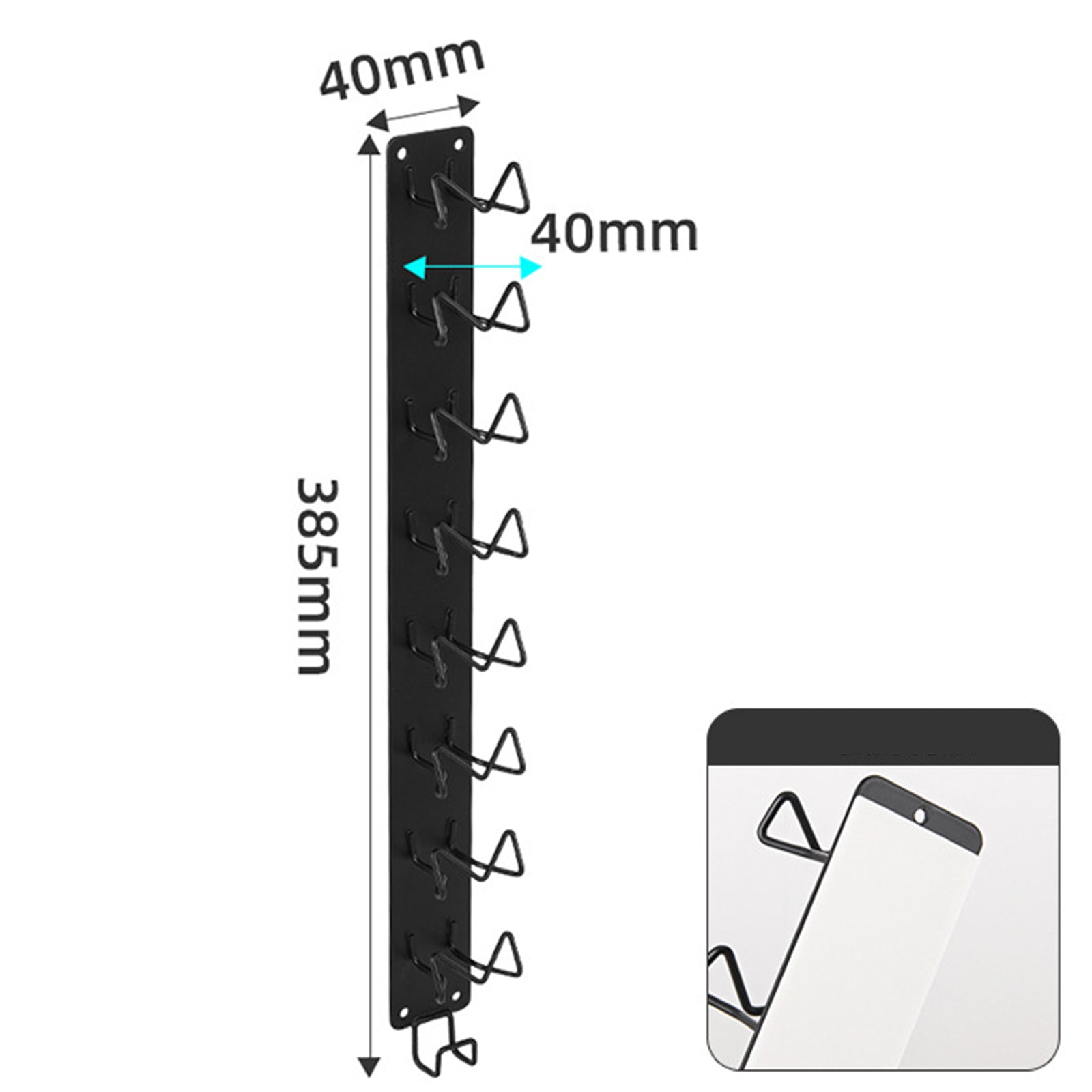 Adhesive Storage Rack Carbon Steel Wall-Mounted Coffee Capsule Holder Long Style Adhesive Storage Rack Carbon Steel Wall-Mounted Coffee Capsule Holder Long Style